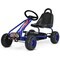 Gymax Kids Pedal Go Kart 4 Wheel Ride On Toys w/ Adjustable Seat and Handbrake Blue